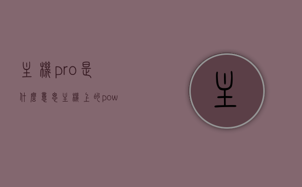 主机pro是什么意思（主机上的power是什么意思），主机pro与主机上的power含义解析，专业术语解读