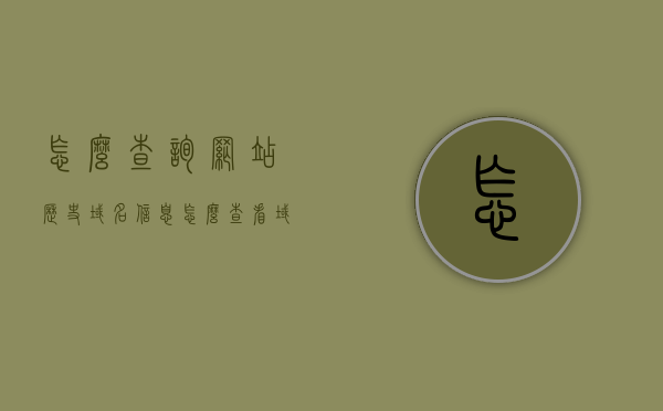 怎么查询网站历史域名信息（怎么查看域名历史），如何查询网站历史域名信息，域名历史查看指南