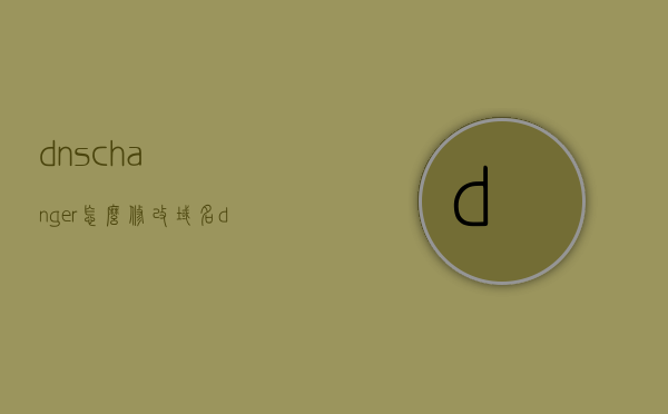 dnschanger怎么修改域名（dns地址更改），DNSChanger域名修改教程，如何更改DNS地址？