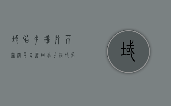 域名手机打不开网页怎么回事（手机域名是什么 有什么用），手机域名无法访问网页问题及解决方法探讨