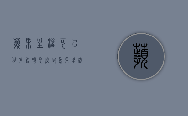 苹果主机可以做系统吗怎么做（苹果主机如何重新做系统），苹果主机如何重新做系统，步骤详解，苹果主机重做系统步骤详解，从准备到完成，轻松掌握！