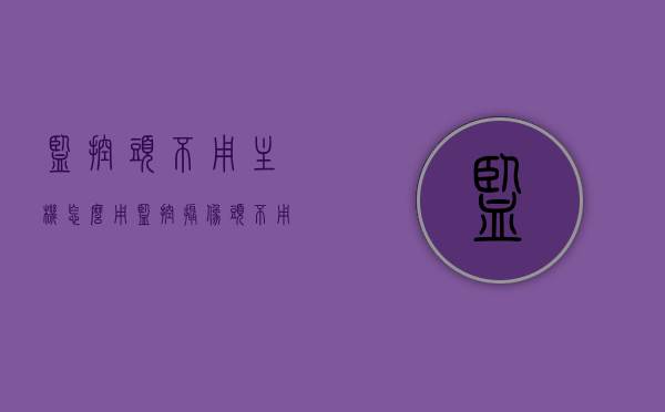 监控头不用主机怎么用（监控摄像头不用主机行吗），监控摄像头无主机使用指南，如何实现不用主机直接监控？ 第1张