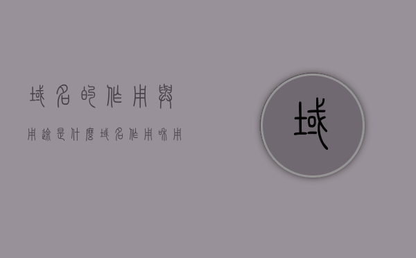 域名的作用与用途是什么（域名作用和用途），域名的功能与用途解析，域名作用详解及实际应用场景，域名的功能、作用与用途详解，实际应用场景及域名作用全面解析，全面解析域名的作用与用途，功能详解、应用场景及实际应用实例探索
