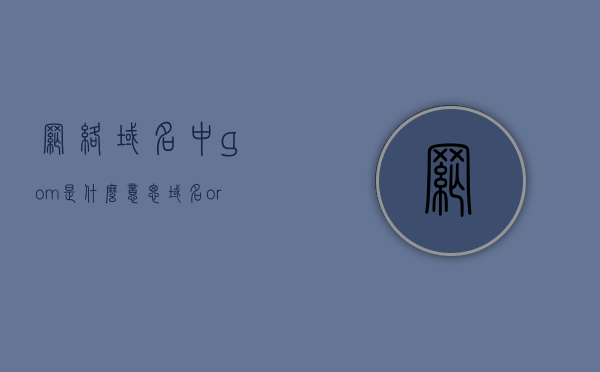 网络域名中gom是什么意思（域名org是什么），网络域名中的gom含义及org域名的解析