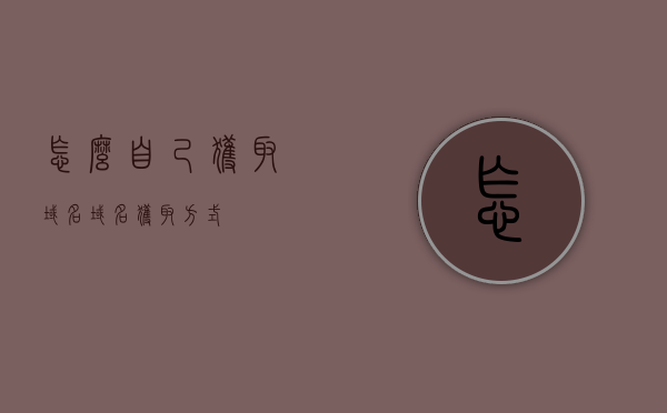 怎么自己获取域名（域名获取方式），如何获取自己的域名？域名获取攻略