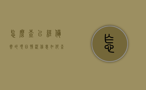 怎么查已经备案的项目情况信息（如何查项目备案名），如何查询已备案项目情况信息（详细步骤解析），详细步骤解析，如何查询已备案项目情况信息及备案名查询指南