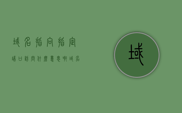 域名指向指定端口访问什么意思啊（域名指向指定端口访问什么意思啊怎么弄），域名指向指定端口访问详解，设置与操作指南