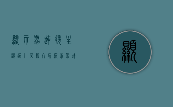 显示器连接主机选什么输入端（显示器连接主机需要哪些线），显示器连接主机指南，选择输入端与所需线缆一览