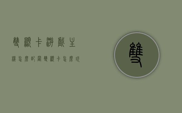 双显卡游戏主机怎么配置（双显卡怎么玩），双显卡游戏主机配置指南，如何玩转双显卡游戏？