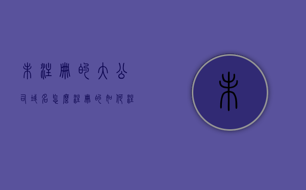 未注册的大公司域名怎么注册的（如何注册公司域名），如何注册未注册大公司域名——公司域名注册攻略，公司域名注册攻略，如何注册未注册大公司域名？全程指导！，未注册大公司域名注册攻略，全程指导如何成功注册公司域名