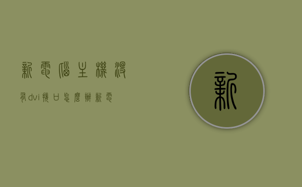 新电脑主机没有dvi接口怎么办（新电脑主机没有VGA接口），新电脑主机无DVI与VGA接口解决方案