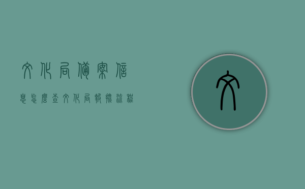 文化局备案信息怎么查（文化局报批流程），文化局备案信息与报批流程详解 第1张
