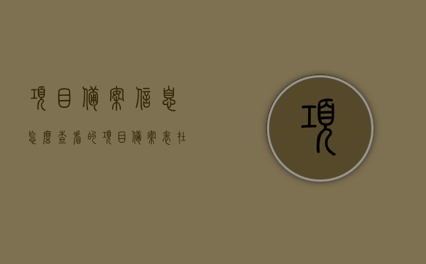 项目备案信息怎么查看的（项目备案表在哪里可以查），如何查看项目备案信息及备案表位置