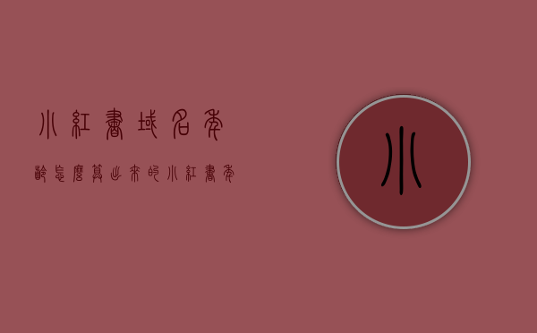 小红书域名年龄怎么算出来的（小红书年龄段），小红书域名年龄计算方法解析（小红书年龄段探究），小红书域名年龄计算方法解析（详解域名年龄如何计算） 第1张