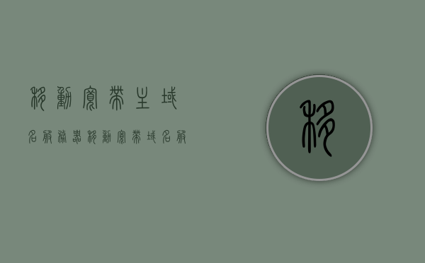移动宽带主域名服务器（移动宽带域名服务器地址），移动宽带域名服务器解析与主域名服务器地址揭秘