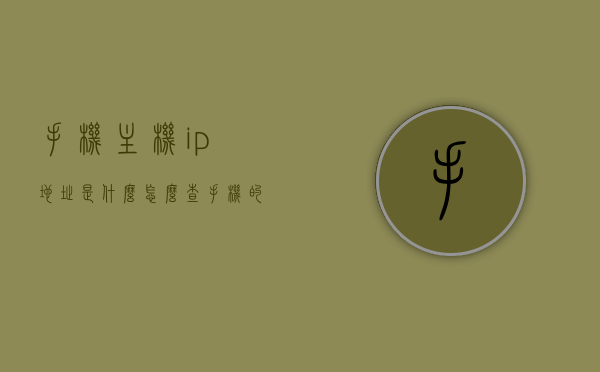 手机主机ip地址是什么怎么查（手机的主机名怎么查），如何查找手机主机IP地址及主机名？，如何查找手机主机IP地址及主机名详解，步骤与方法