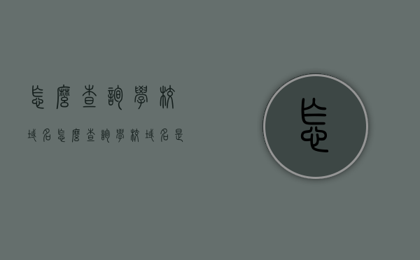 怎么查询学校域名（怎么查询学校域名是什么），如何查询学校域名？详细步骤解析！