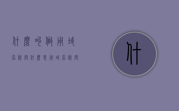 什么叫做用域名访问（什么是用域名访问网站），什么是通过域名访问网站？