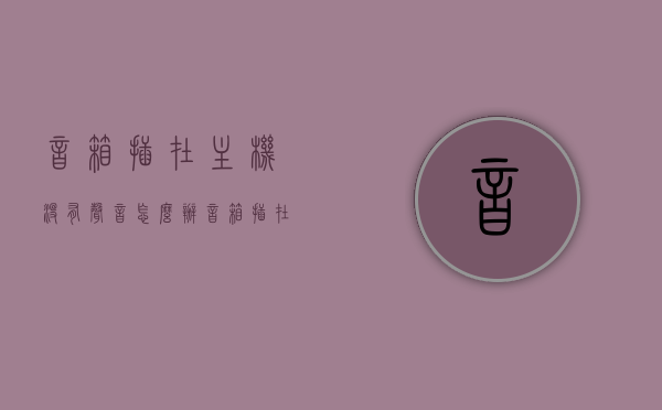 音箱插在主机没有声音怎么办（音箱插在主机没有声音怎么办视频），解决音箱插主机无声问题，排查与修复指南（含视频教程）