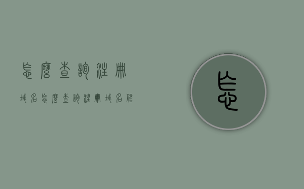 怎么查询注册域名（怎么查询注册域名信息），如何查询注册域名信息及详细步骤指南，如何查询注册域名信息及详细步骤，完整指南 第1张