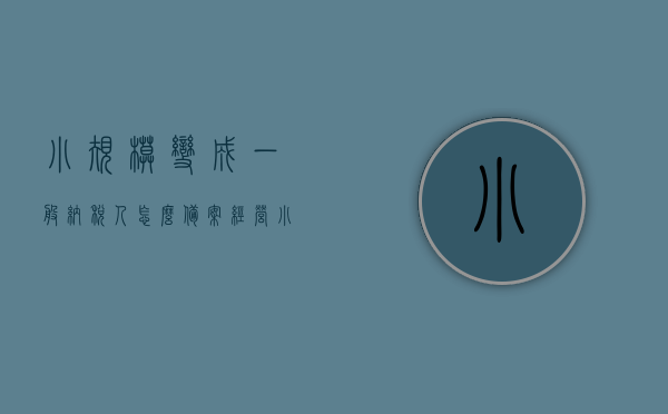 小规模变成一般纳税人怎么备案经营（小规模纳税人变为一般纳税人怎么申报），小规模纳税人转为一般纳税人备案与申报流程指南