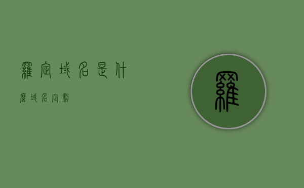 罗定域名是什么（域名定制），罗定域名的定制与解析
