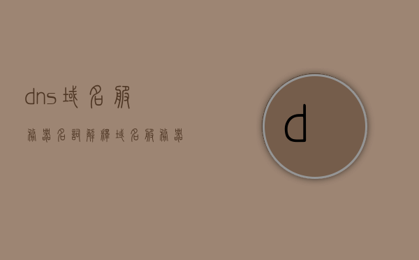 dns域名服务器名词解释（域名服务器dns的作用），DNS域名服务器解析，作用与名词解释，DNS域名服务器解析，作用与名词解释详解