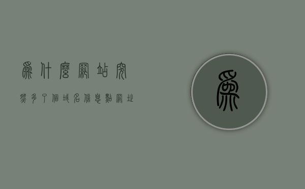 为什么网站突然多了个域名信息（点网址域名为何这么贵），揭秘网站域名信息激增背后的原因，域名高价背后的秘密解析