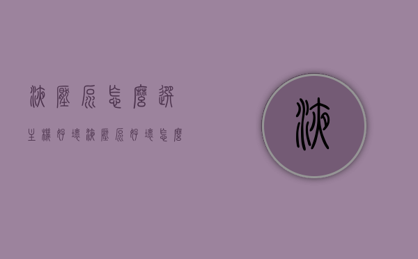 液压泵怎么选主机好坏（液压泵好坏怎么看），液压泵选择与评估指南，如何判断主机质量与液压泵性能？