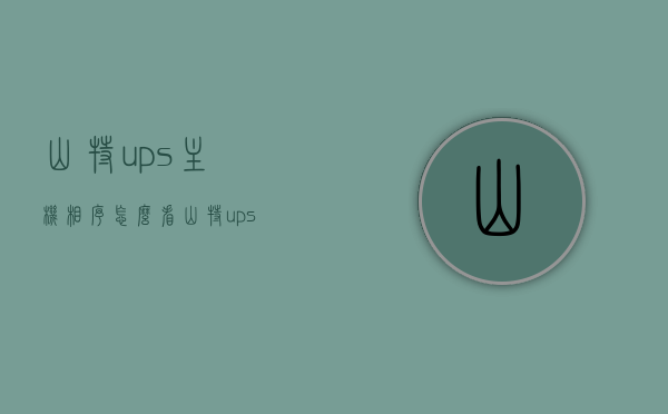 山特ups主机相序怎么看（山特ups开机顺序），山特UPS主机相序解析与开机顺序指南，山特UPS主机相序解析及开机顺序指南，山特UPS主机相序解析与开机顺序操作指南，山特UPS主机相序解析及开机顺序操作指南，山特UPS主机相序解析与开机顺序操作指南大全