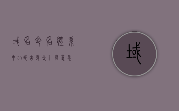 域名命名体系中cn的含义是什么意思（域名cname是什么），域名命名体系中cn的含义与域名CNAME解析详解，域名命名体系中CN的含义与CNAME解析详解，从域名CNAME解析到CN域名的全面解析