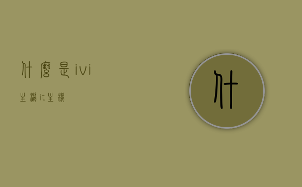 什么是ivi主机（it主机），关于ivi主机（IT主机）的解析与介绍，关于IVI主机（IT主机）的解析与详细介绍