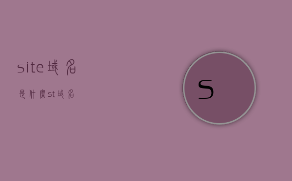 site域名是什么（st 域名），什么是Site域名（ST域名）？