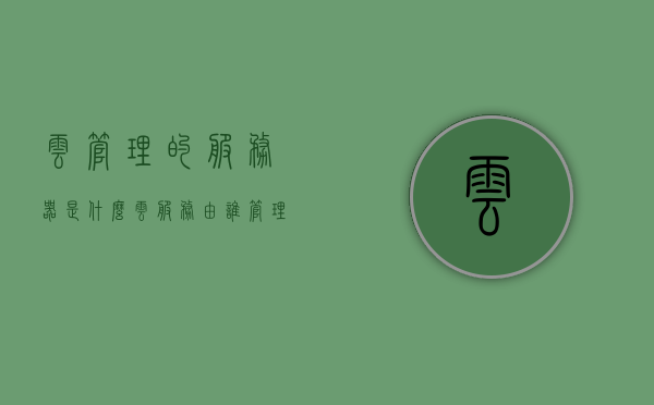 云管理的服务器是什么（云服务由谁管理），关于云管理的服务器及其服务管理主体解析 第1张