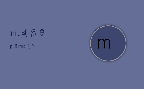 mit域名是什么（mip域名），MIT域名及MIP域名简介，MIT与MIP域名简介，概念与概述