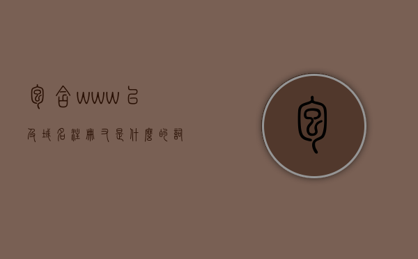 包含www以及域名注册又是什么的词条，www与域名注册解析，入门指南
