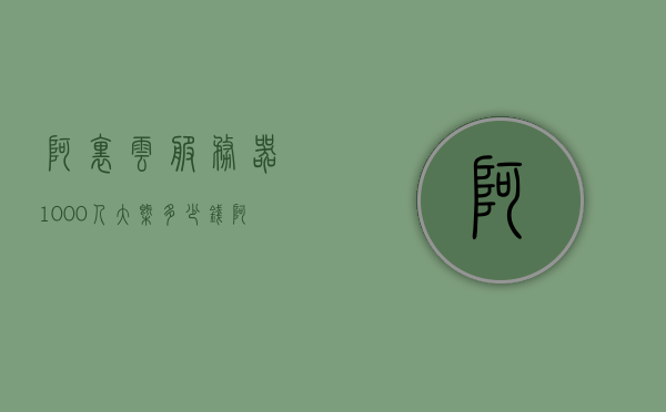 阿里云服务器1000人大概多少钱（阿里云一个服务器多少钱），阿里云服务器价格概览，千人规模部署成本解析