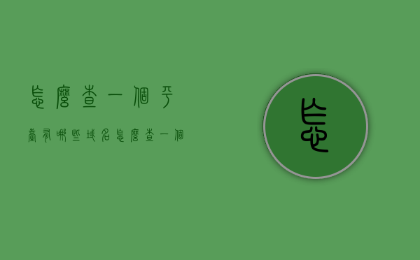怎么查一个平台有哪些域名（怎么查一个域名是哪家公司的），如何查询平台下的域名归属及公司信息？