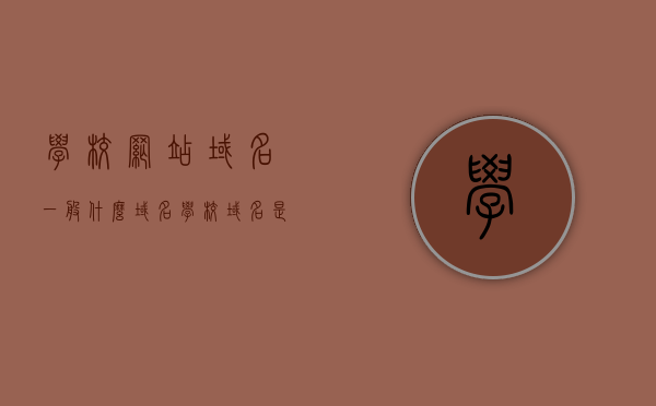 学校网站域名一般什么域名（学校域名是什么意思），学校网站域名解析，学校域名定义及常见域名类型解析