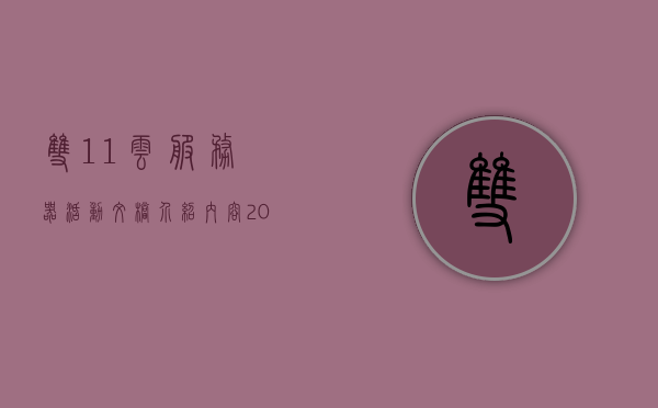双11云服务器活动文档介绍内容（2020阿里云双十一服务器优惠活动怎么样），2020年双11阿里云服务器活动全面解析，优惠力度与选择指南