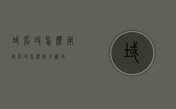 域名改怎么用（域名改怎么用手机改），域名使用指南，如何在手机上更改域名设置