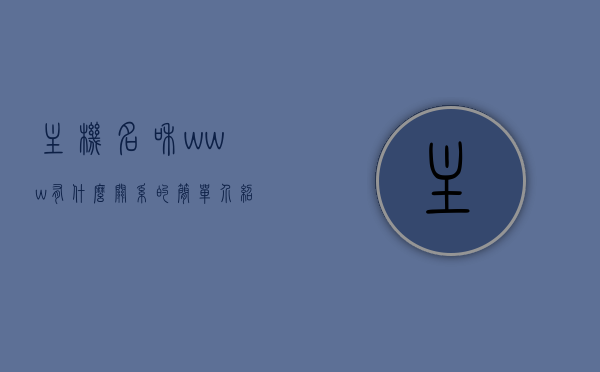 主机名和www有什么关系的简单介绍，主机名和WWW之间的关系简介，主机名和WWW之间的关系简介及介绍