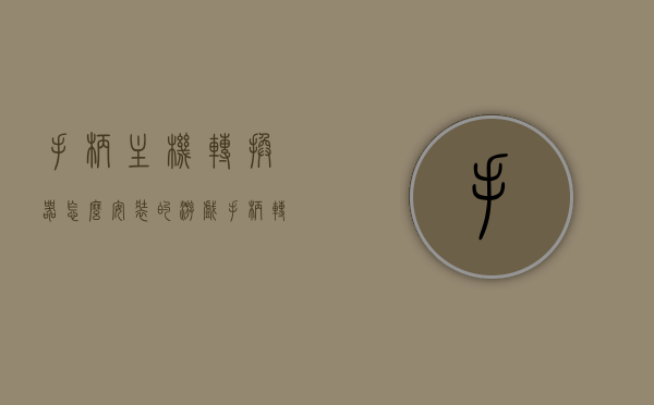 手柄主机转换器怎么安装的（游戏手柄转接器），如何安装游戏手柄主机转换器（转接器安装指南），游戏手柄主机转换器安装指南，转接器的安装步骤与教程，游戏手柄主机转换器安装指南，转接器的安装步骤与教程详解，游戏手柄主机转换器安装指南，详细步骤与教程讲解