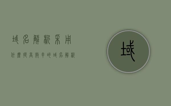 域名解析采用什么提高效率的（域名解析采用什么提高效率的方法），域名解析效率提升的方法与策略