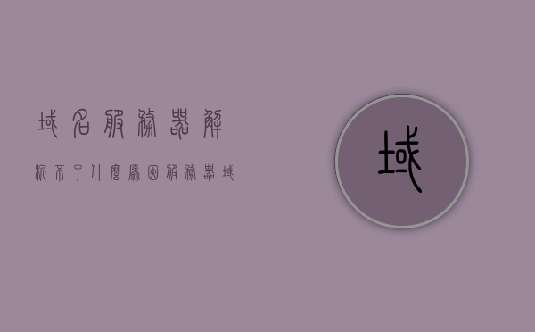 域名服务器解析不了什么原因（服务器域名解析失败怎么办），域名服务器解析故障解析及应对方法