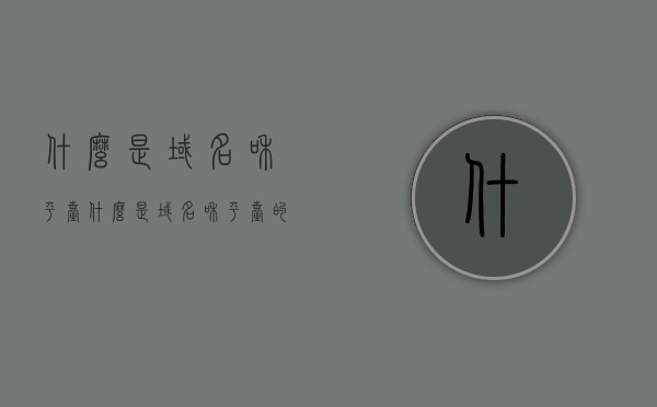 什么是域名和平台（什么是域名和平台的区别），域名与平台的解析及区别介绍