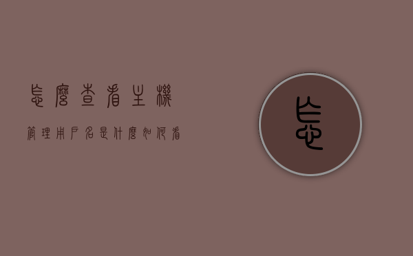 怎么查看主机管理用户名是什么（如何看主机管理控制台），如何查看主机管理用户名，操作指南及控制台查看方法，如何查看主机管理用户名及控制台操作指南，详细步骤与操作技巧，如何查看主机管理用户名及控制台操作指南，详细步骤与操作技巧详解