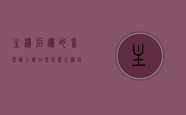 主机后边的音源输入接口是什么（主机后边的音源输入接口是什么作用），主机后的音源输入接口及其作用简介
