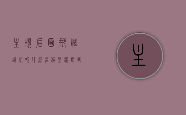 主机后面那个铁板叫什么名称（主机后面那个铁板叫什么名称图片），主机背后的铁板名称及图片介绍，主机背后铁板名称详解，图片与介绍一网打尽