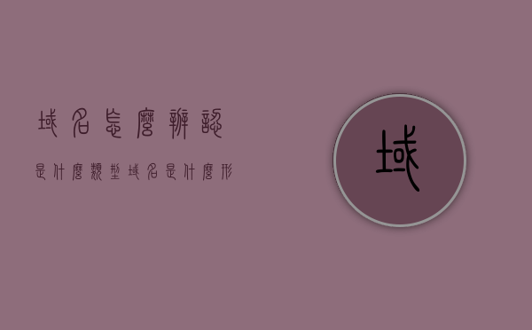 域名怎么辨认是什么类型（域名是什么形式），如何识别域名类型？域名类型辨认指南